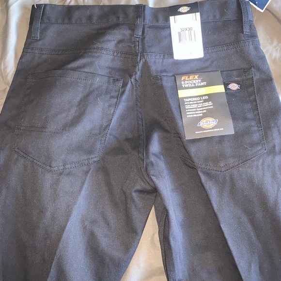 NWT! DICKIES Flex 5 Pocket Twill Pants Tapered Leg Blk 32X30 - Picture 7 of 9